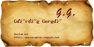 Görög Gergő névjegykártya